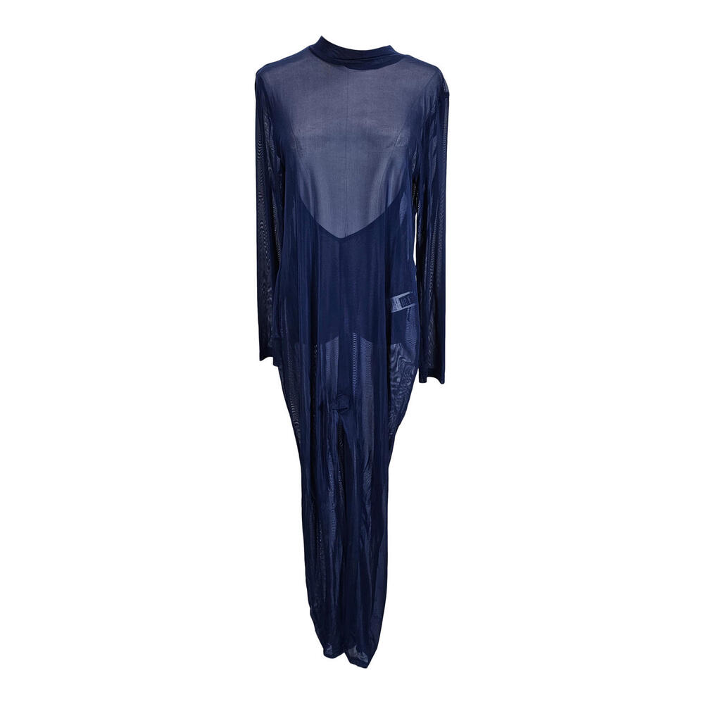 Shein Bae Sheer Navy Jumpsuit - Channel Your Inner Superhero (Mysterious Spy)/L